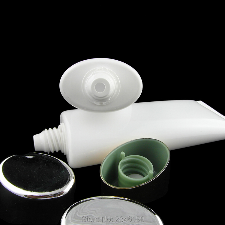 100ML 100g Flat White Cosmetic Soft Tube BB CC Container, Shampoo Sunscreen Hand Cream Bottle Ointment Tube 50pcs/Lot