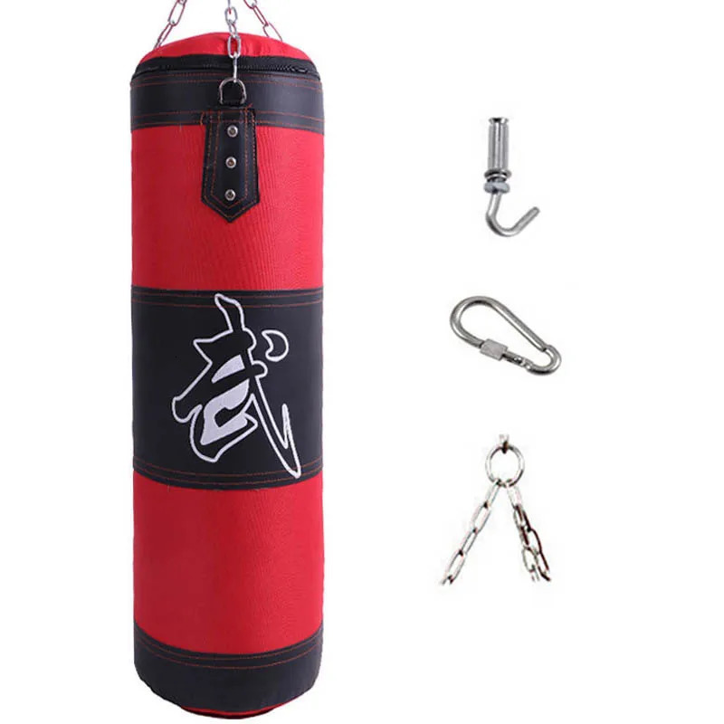 Punch Sandbag Durable Boxing Heavy Bag With Metal Chain Hook Carabiner Fitness Training Kick Fight Karate Taekwondo 240619