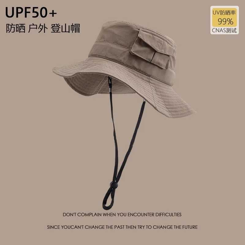 Wide Brim Hats Bucket Hats Women Spring Summer Outdoor Bucket Hat Sunscreen UV Protection with Pocket Summer Breathable Men Fishing Mountaineering Hat