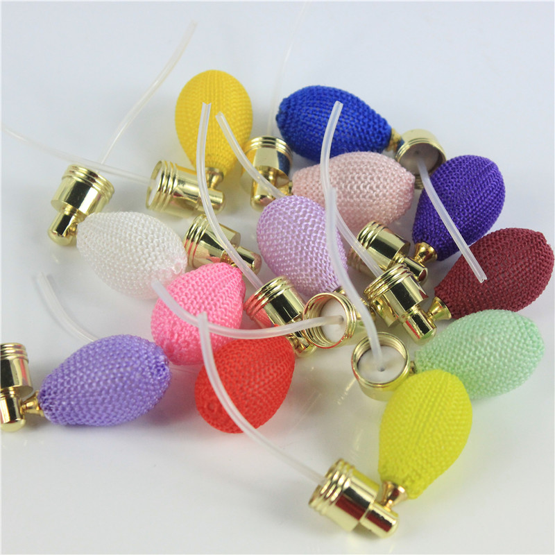 Botella pulverizadora de Perfume colorida, atomizador de vidrio para aceites esenciales, globo de gasolina, 5ml, lote de 3 unidades