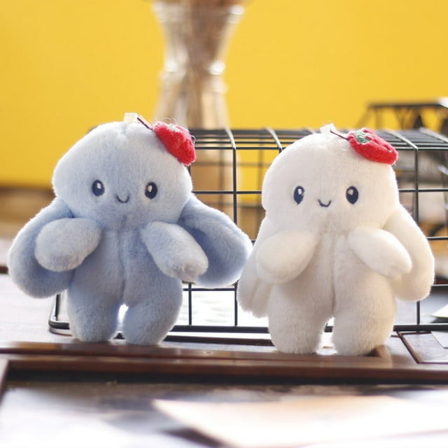 Easter Rabbit Bunny Fur Doll Key Chain for Kids Girls Women Bag Charms Plush Pom Pom Key Ring Toy Cellphone Car Pendant