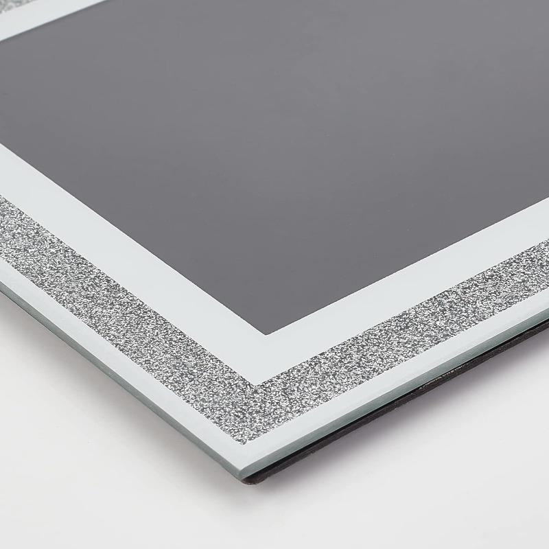 1pcs Glass Picture Glitter Silver Bling Crystal Poster Crushed Diamond Photo Frame Moulding 9 Inch Wide H260306