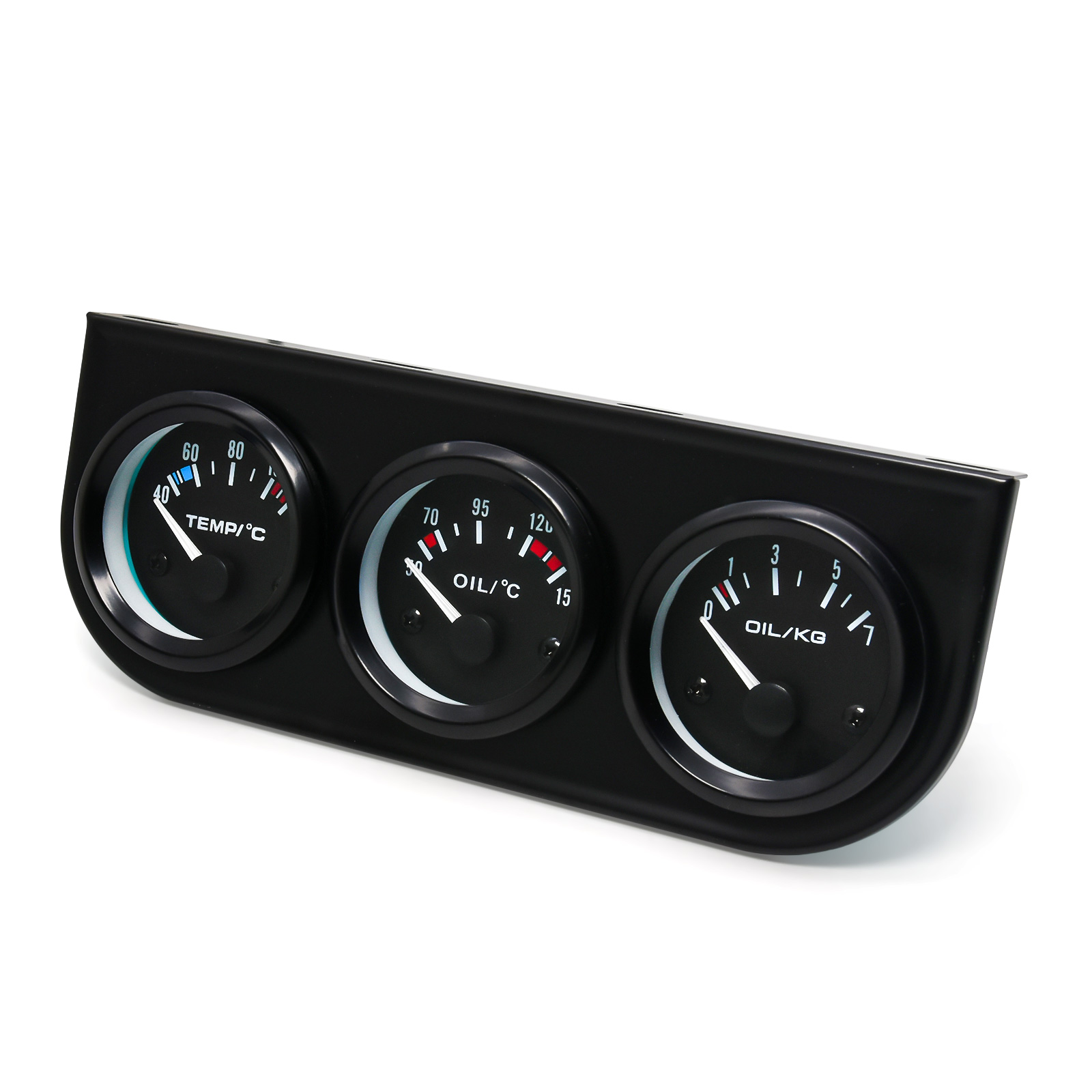 52mm Triple Kit Voltmeter/Oil Temp Gauge + Water Temp Gauge + Oil Pressure Gauge With Sensor 3IN1 Car Meter for Gasoline Car 12V
