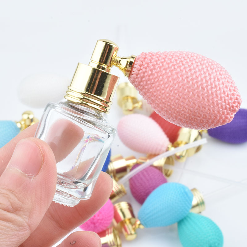 Botella pulverizadora de Perfume colorida, atomizador de vidrio para aceites esenciales, globo de gasolina, 5ml, lote de 3 unidades