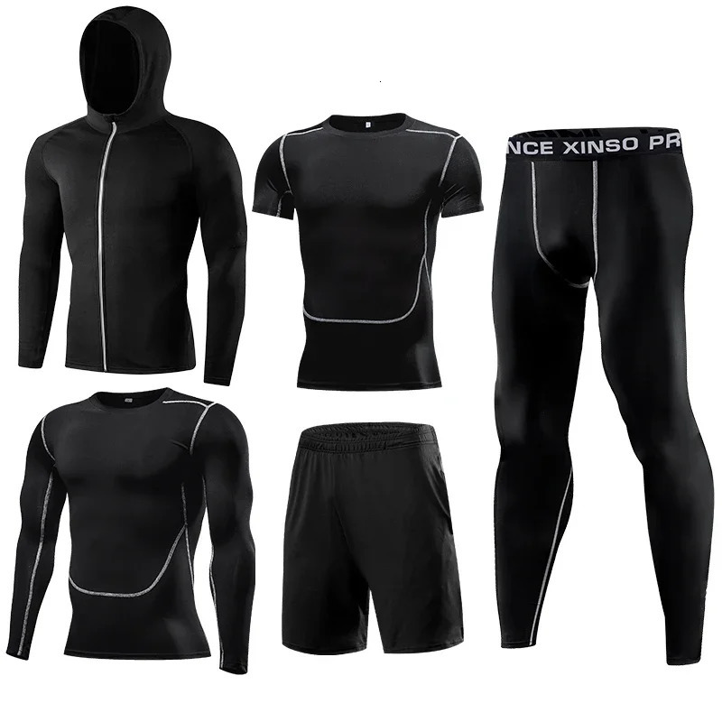 Compression Sports Wear Mens Running Tracksuit Suit Gym Fitness Clothes Sets Jogging Basketball Training 240620