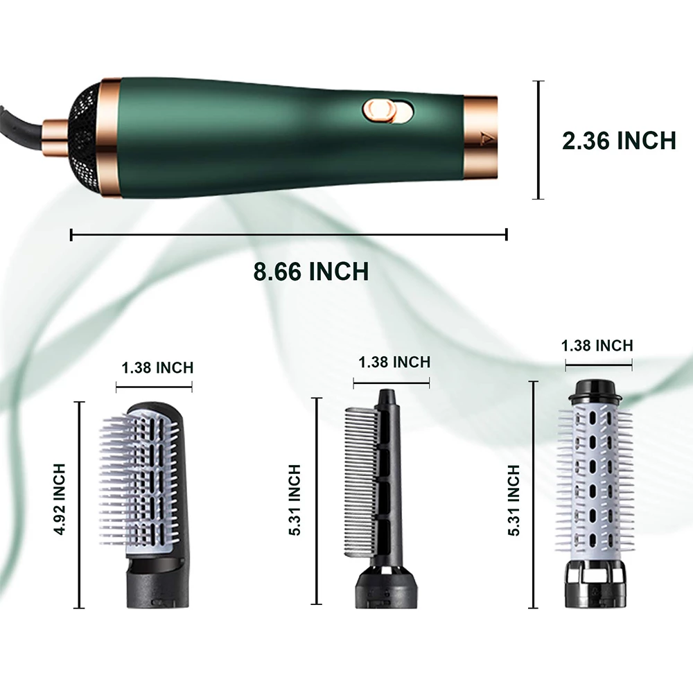 3 in 1 Hot Air Brush Ionic Hair Dryer Brushes Volumizer 3 Heads Hair Straightener Heating Comb Curler Hairdryer Hair Styler Tool