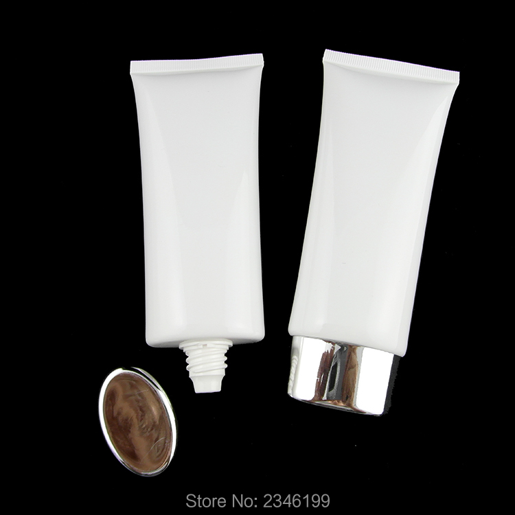 100ML 100g Flat White Cosmetic Soft Tube BB CC Container, Shampoo Sunscreen Hand Cream Bottle Ointment Tube 50pcs/Lot
