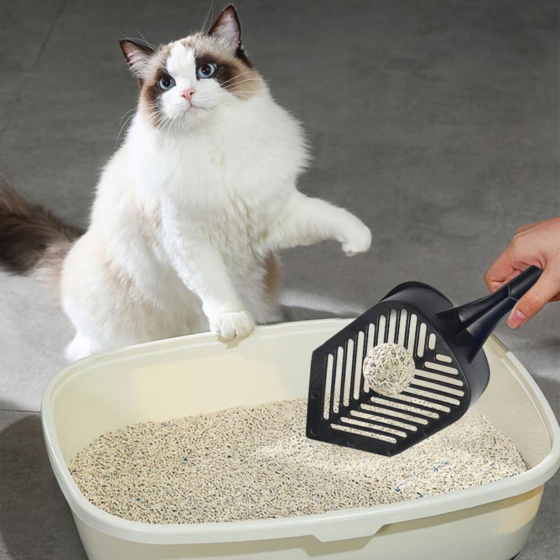 Cat Litter Box Scooper Poop Shovel Litter Scooper With Non-Slip Handle Heavy Duty Cat Poop Tool And Little Sifter Scoop For