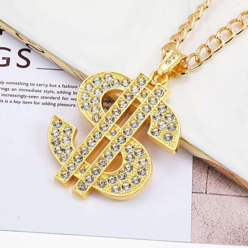 Dog Gold Chain US Dollar Water Alloy Pendant Necklace Trendy Pet Jewelry Hanging Chain Pet Supplies