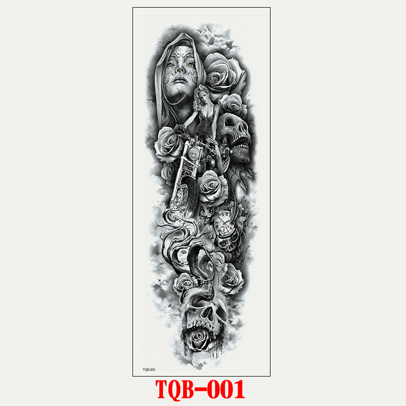 Tattoo Sleeves for Men Women Waterproof Flower Arm Tattoo Stickers Cool Full Arm Scary Fake Temporary Tattoos Big Picture Art
