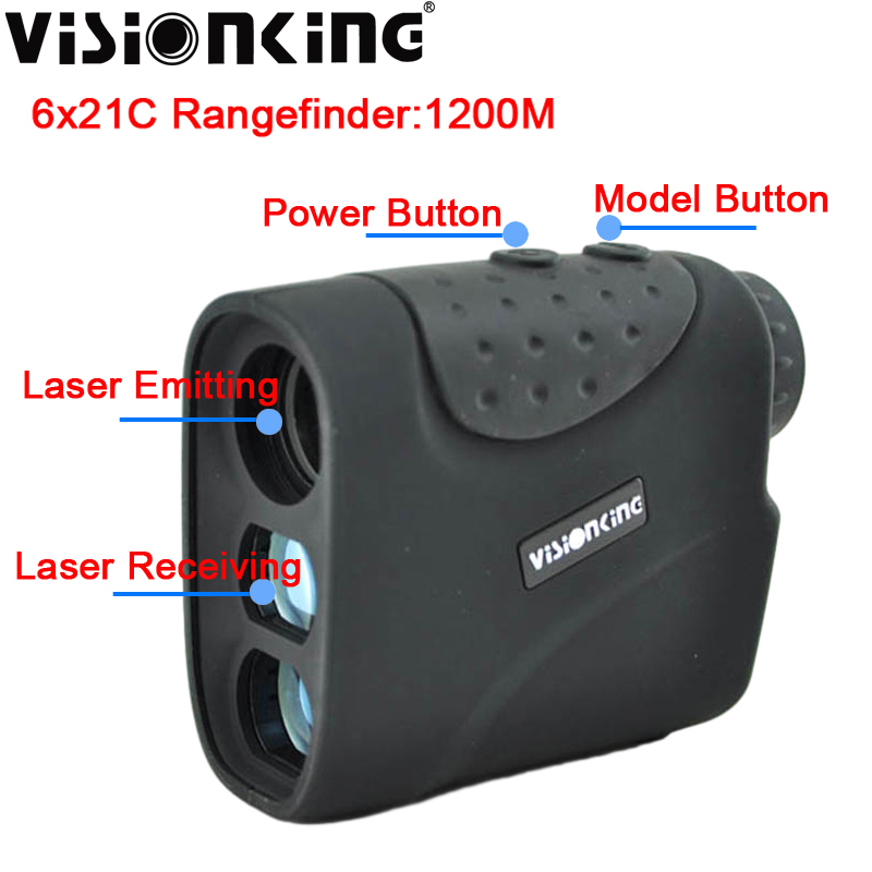 Visionking Portable 6x21 Laser Rangefinder LCD Bak4 Proof Optical Monocular 1200m Distance Meter Golf Hunting Survey Telemeter