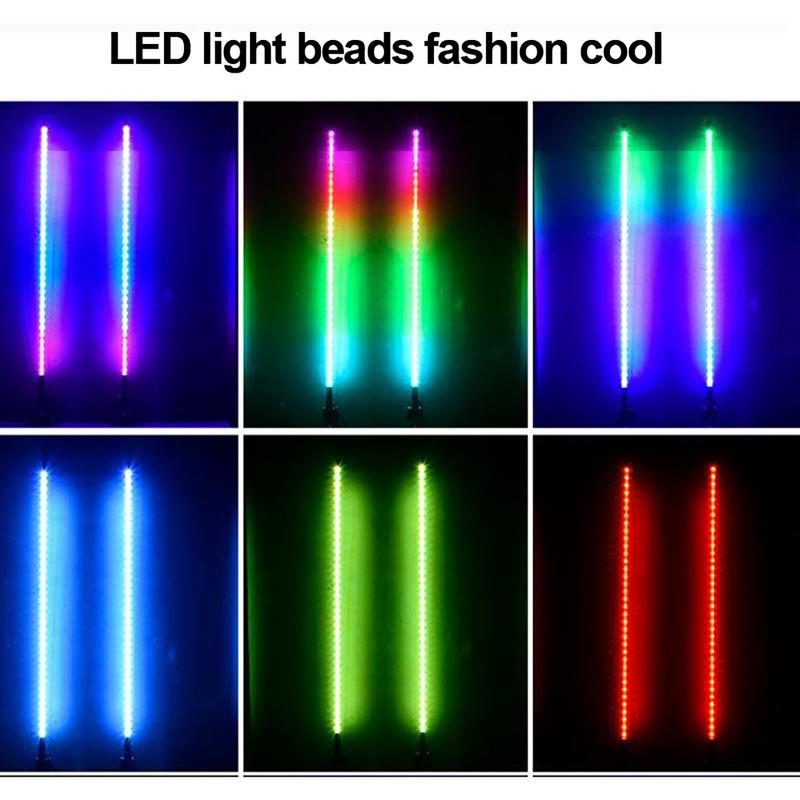 LED Whip Lights Lighted Antenna Whips With APP Control Universal Antenna Light For Sand Rails Trucks UTVs ATVs Karts Motorcycles