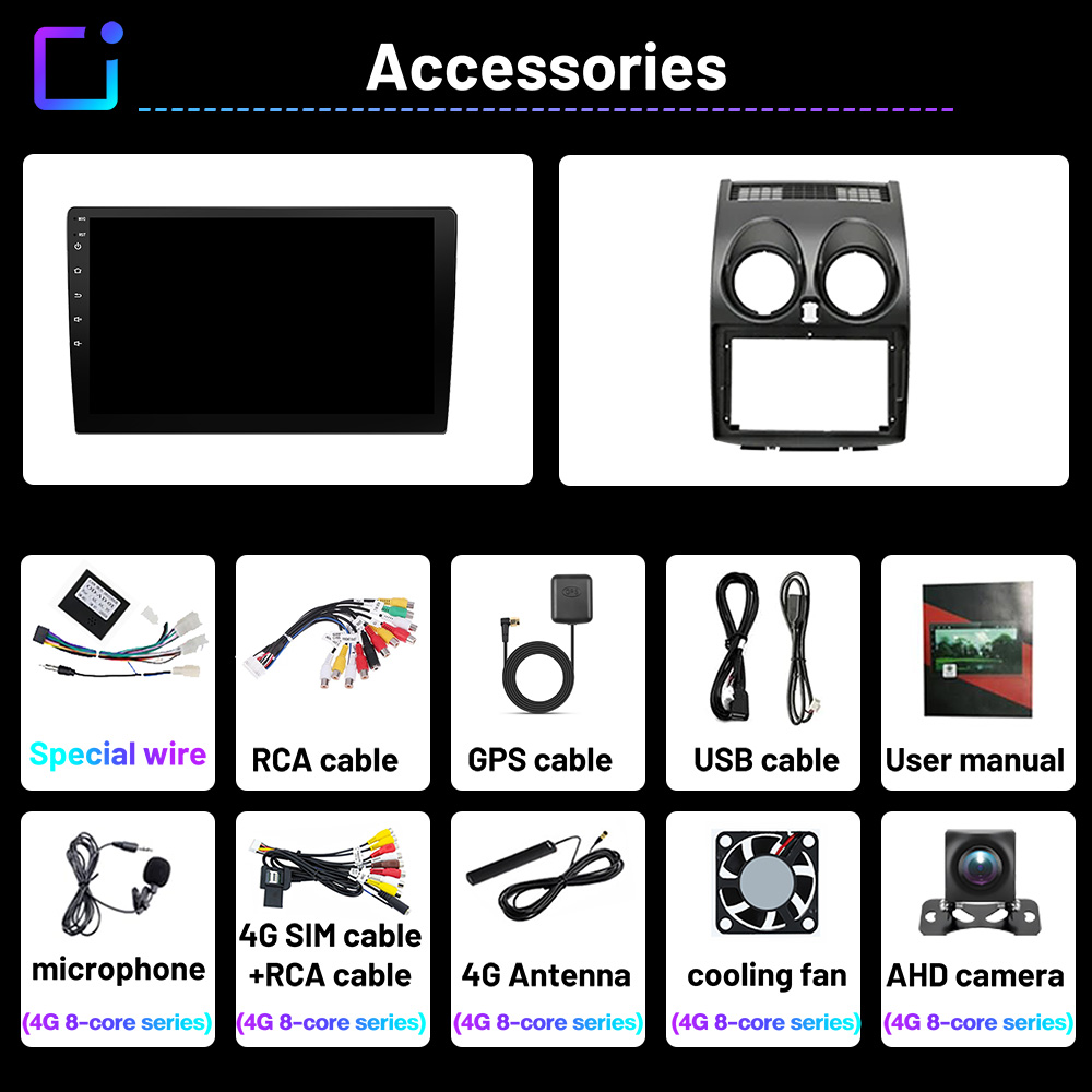 2Din Android Multimedia Player Autoradio FM AM 4Core Radio Car For Nissan Qashqai J10 2006 2007 2008 2009 2010 2011-2013 9inch