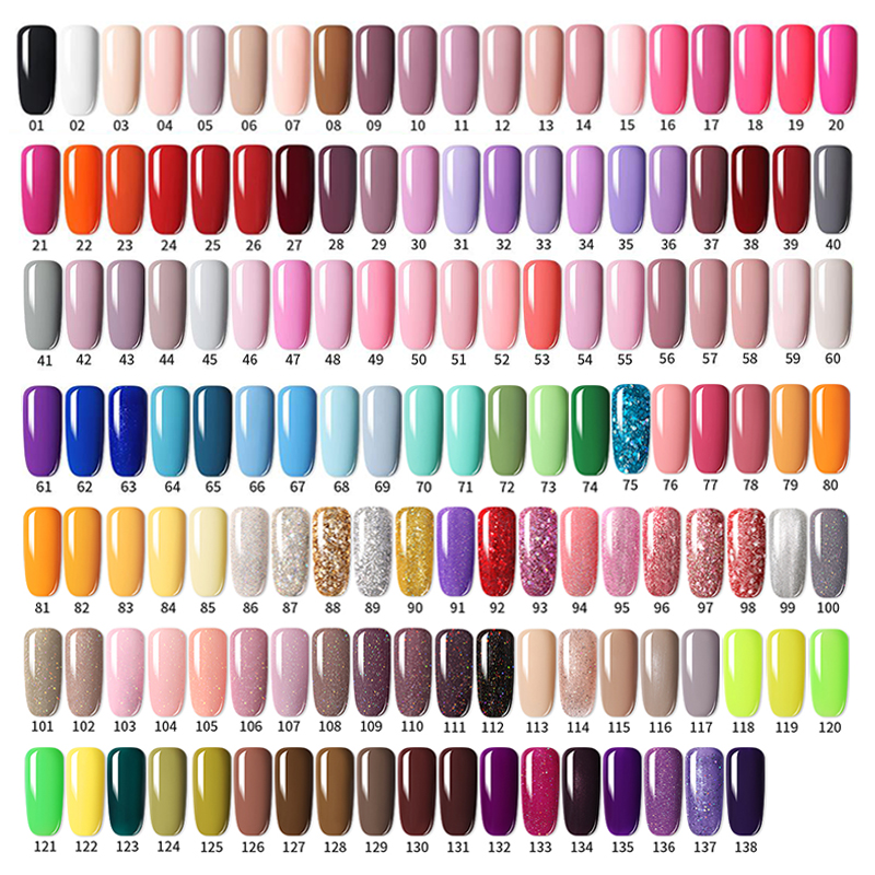 LILYCUTE 10Pcs Gel Nail Polish Set With UV Lamp Nude Gel Semi Permanent Hybrid Varnish Base Top Coat Soak Off UV LED Nail Art