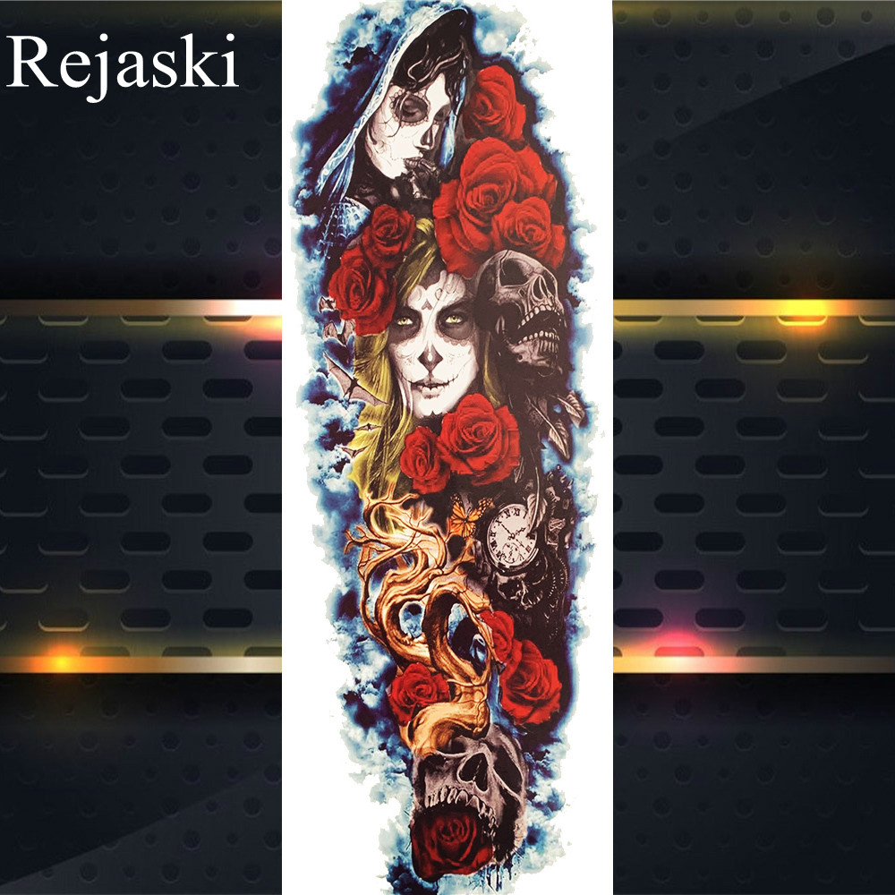 Angel Wings Full Arm Temporary Tattoo Sleeve For Men Women Large Big Legs Waterproof Fake Temp Washable Black Tattoo Stickers