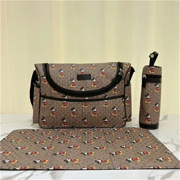 Designer New Fashion Pu leather with change pad Organizer Baby Diaper Bag Mommy Daddy Backpack A7