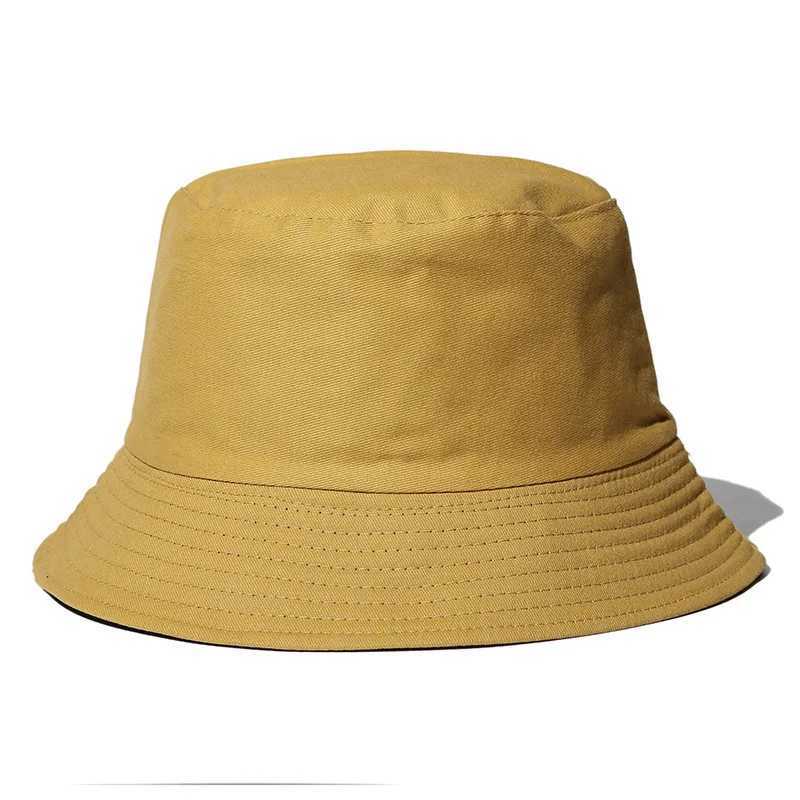Wide Brim Hats Bucket Hats Printing Summer Parent-child New Sunscreen Unisex Cotton Pure Color Double Side Wear Fisherman Bucket Hat Womens ZZ-251