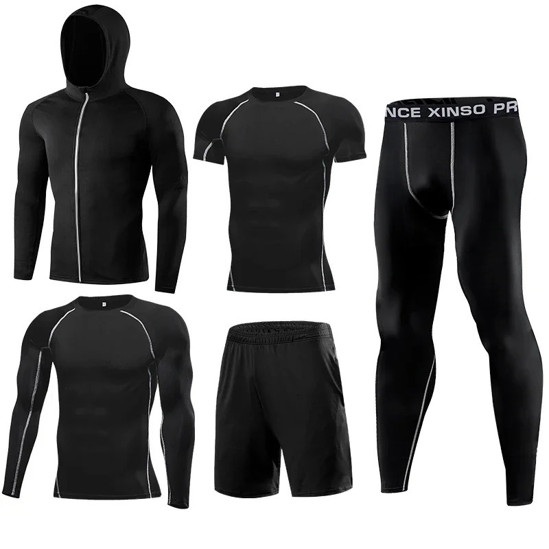 Compression Sports Wear Mens Running Tracksuit Suit Gym Fitness Clothes Sets Jogging Basketball Training 240620