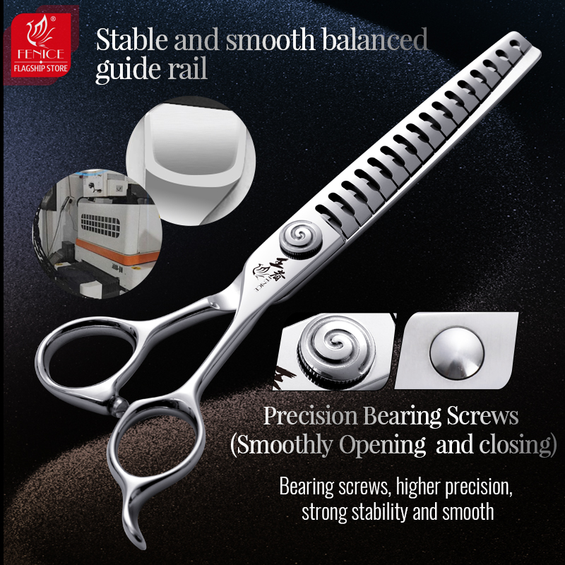 Fenice JPVG10 Steel 6.25/6.5//7/7.25/ Inch Dog Cutting Beauty Pet Dogs Grooming Scissors Straight Curved Thinner Chunker Shears