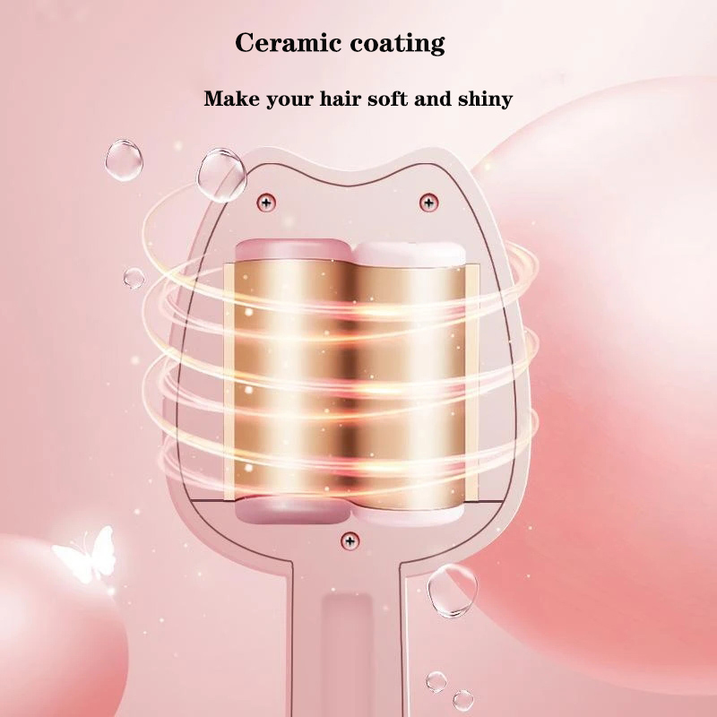 32mm Cat Ear 2 Barrels Ceramic Curling Irons Egg Rolls Hair Curler For Perm Mini Hair Crimper Curling Hair Styling Tools