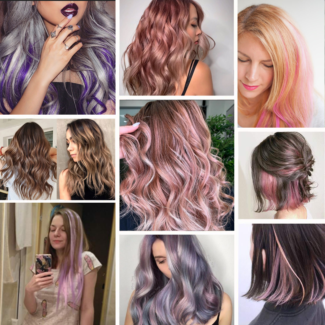 S-noilite Synthetic 1Pack Long Multi-colors Straight Clip In Hair Extensions Colored Party Highlights Hairpiece For Girls Party