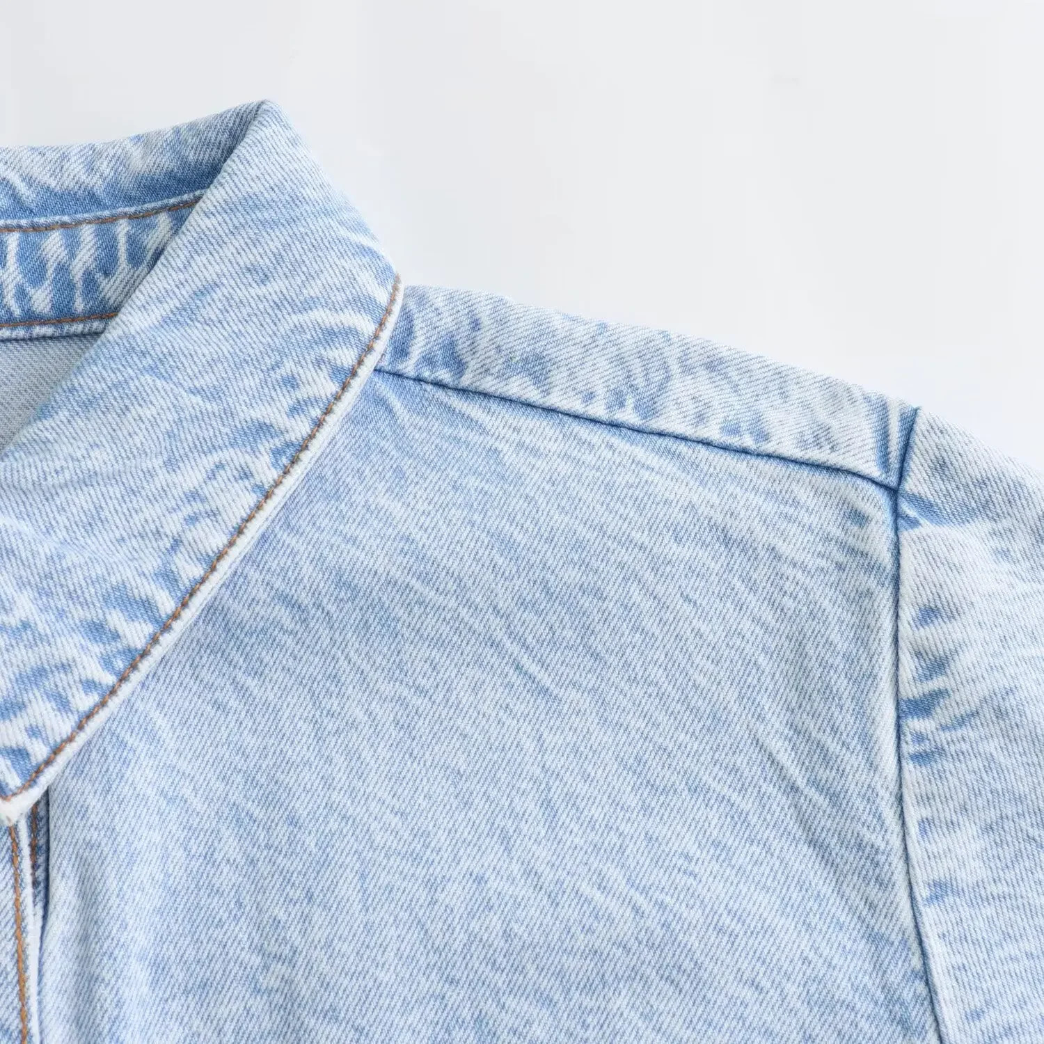 PB ZAWomens Single Breasted Denim Long Skirt Pocket Decoration Casual Versatile Dress 240629