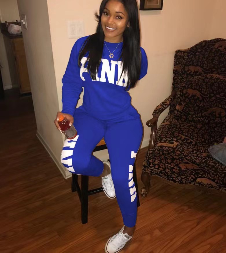 2024 New Casual 2Piece Sets Womens OutfitsSexy Sweatsuit Set Letter Print 3XL Tops And Skinny Pants Sweat Suits 2 PCS Tracksuits