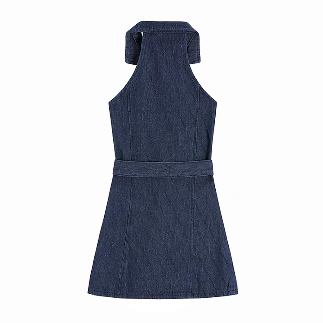 Womens Summer Dress Sexy Sleeveless Polo Collar Denim Dress for Women Denim Skirt Korean Style Y2K Vintage Dress for Girls 240629