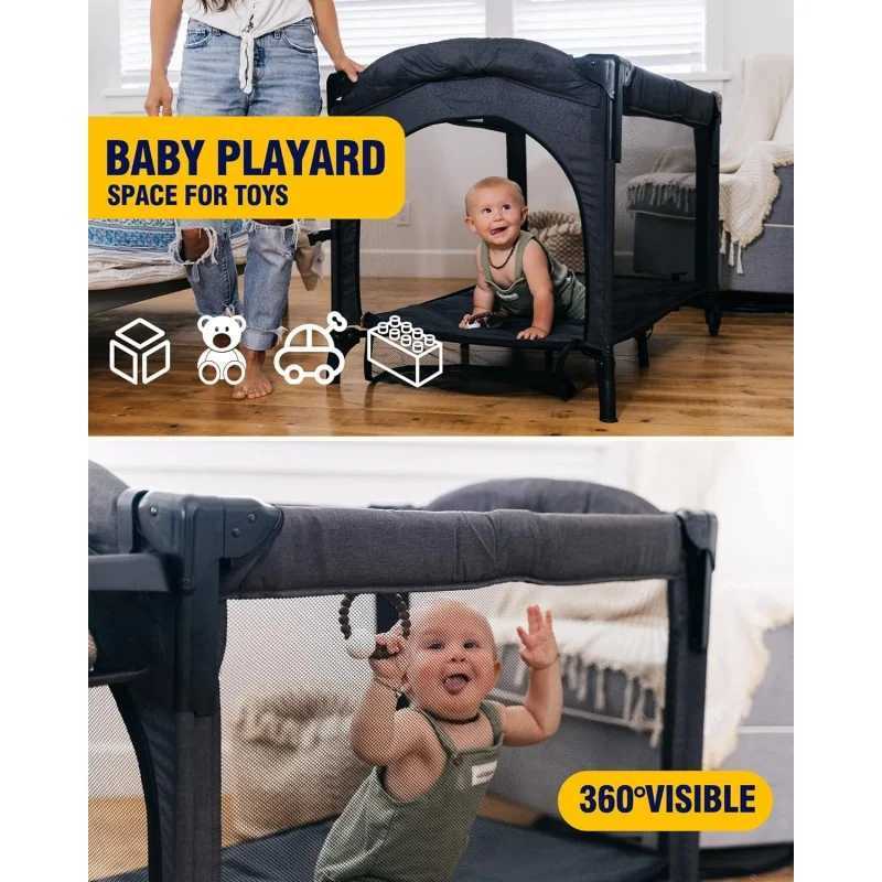 Baby Cribs 4 in 1 Baby Bassinet Bedside Sleeper Crib 4 Functions Playard Changing Table Bab WX