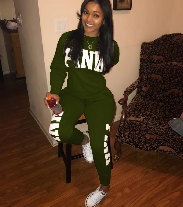 2024 New Casual 2Piece Sets Womens OutfitsSexy Sweatsuit Set Letter Print 3XL Tops And Skinny Pants Sweat Suits 2 PCS Tracksuits