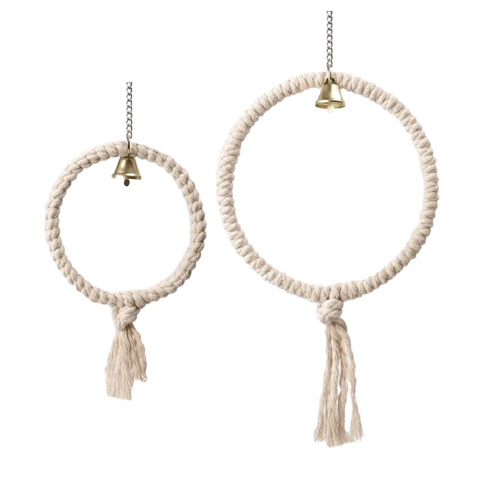 Circle Ring Support Bird Rope Perch Encourage Foot Exercise Nest Swing Parrot