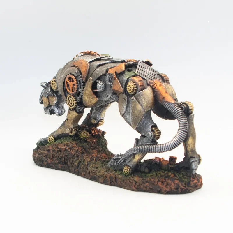 Transforming Robot Decoration Fish Tank Accessories Statue Car Dog Robot Mechanical Leopard Ornaments Aquarium Decoration Rock 240624