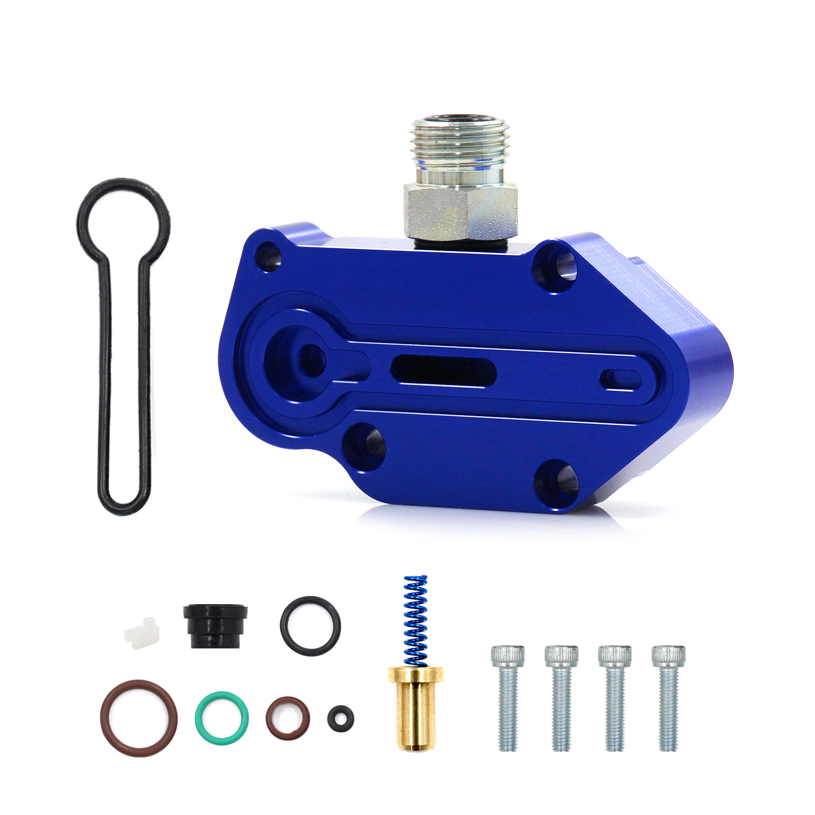 for Ford Blue Spring Kit with Billet Spring Housing Fuel Regulator Kit 2003-2007 6.0 Powerstroke Fast Install 3C3Z9T517AG