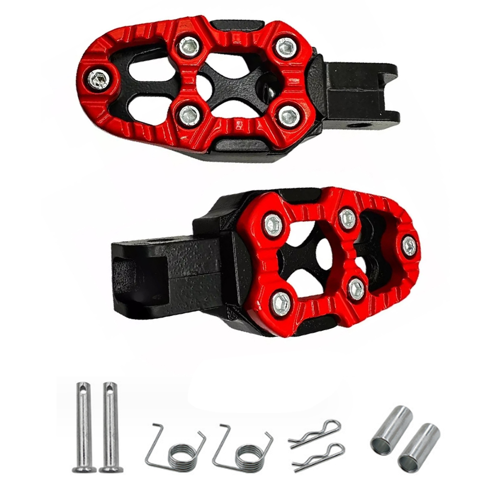 1 Pair Aluminum Alloy Motorcycle Foot Pedals Foot Pegs Foot Rests Universal for Motorcycle Scooter ATV E-Bike Foot Rest Footpegs