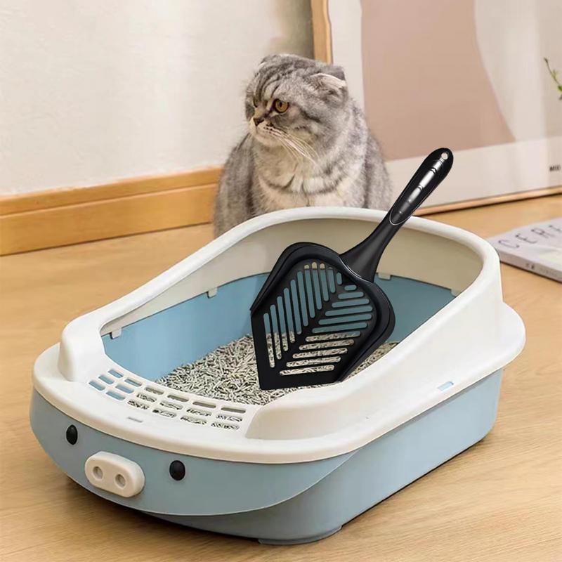 Cat Litter Box Scooper Poop Shovel Litter Scooper With Non-Slip Handle Heavy Duty Cat Poop Tool And Little Sifter Scoop For