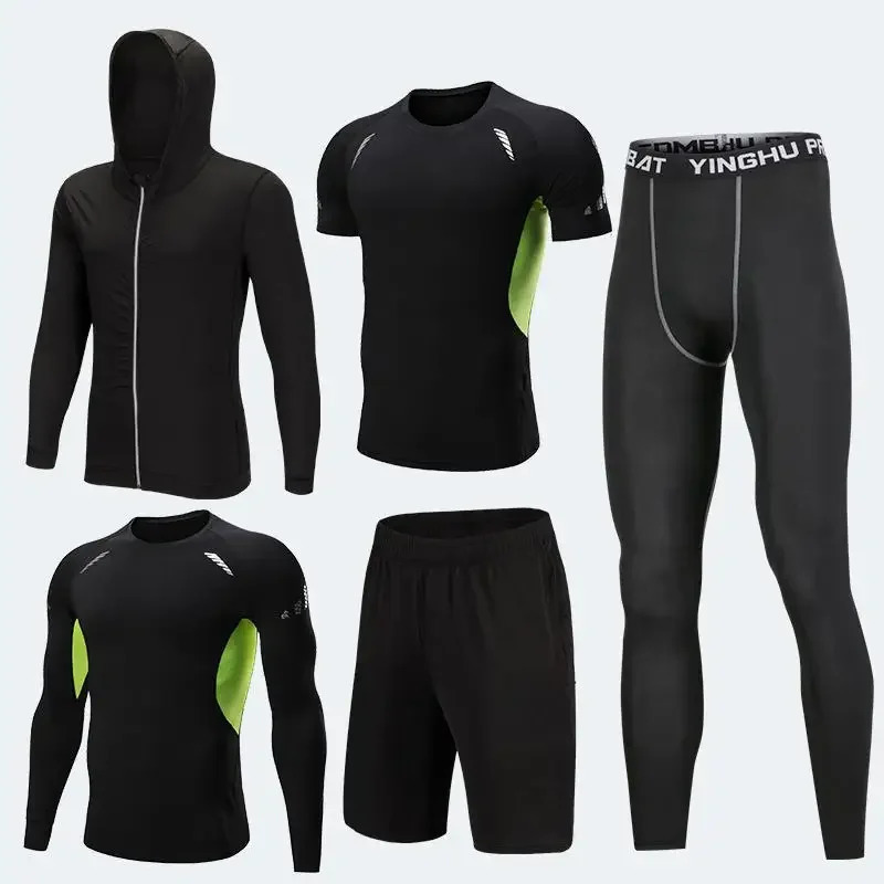 Compression Sports Wear Mens Running Tracksuit Suit Gym Fitness Clothes Sets Jogging Basketball Training 240620