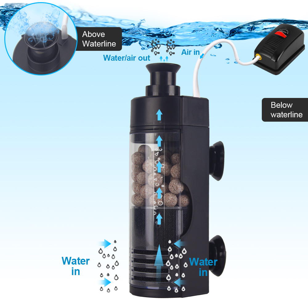 Fish Tank Air Pump Multifunctional Biochemical Sponge Filters Small Aquariums Filtration Reduces The Number of Water Changes