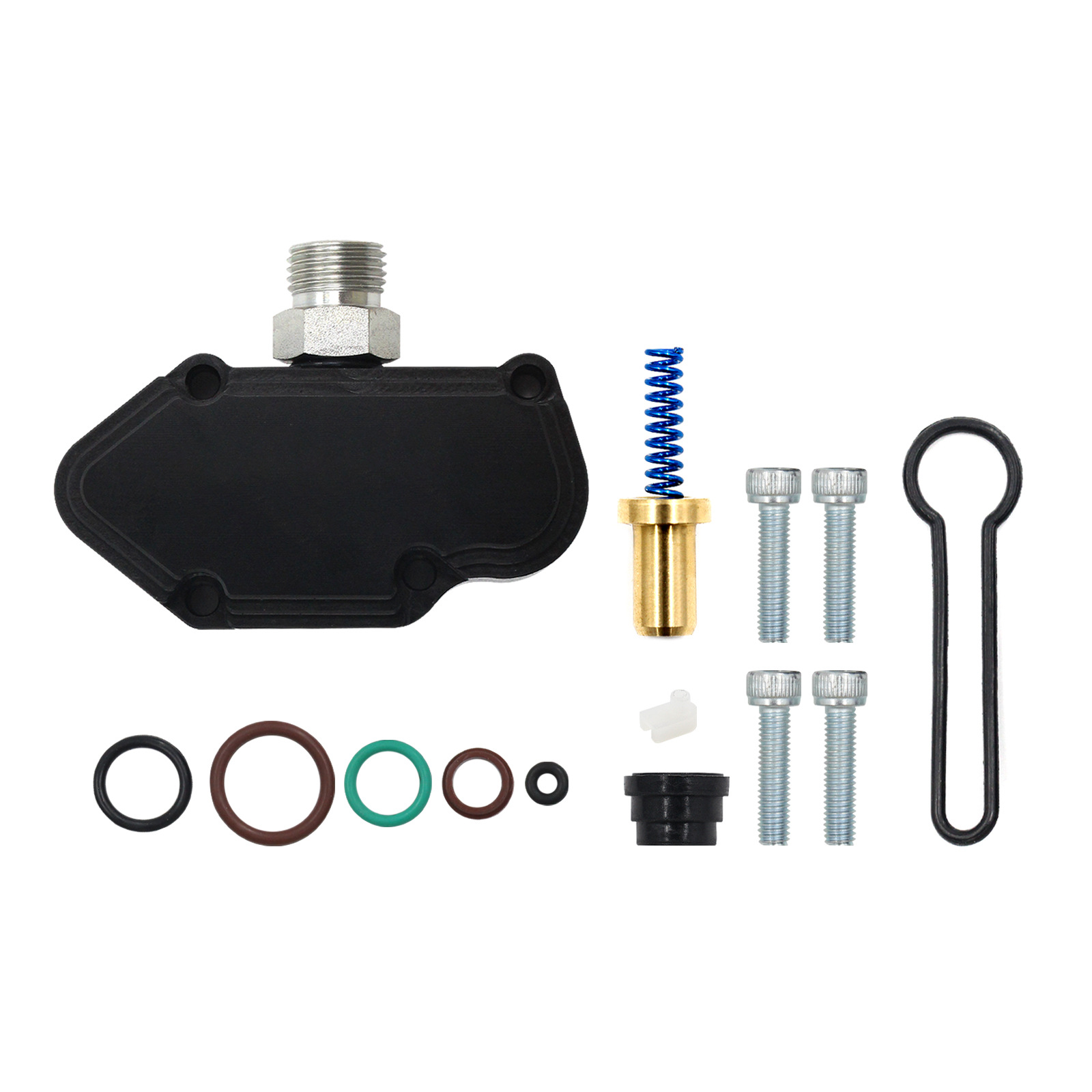 for Ford Blue Spring Kit with Billet Spring Housing Fuel Regulator Kit 2003-2007 6.0 Powerstroke Fast Install 3C3Z9T517AG