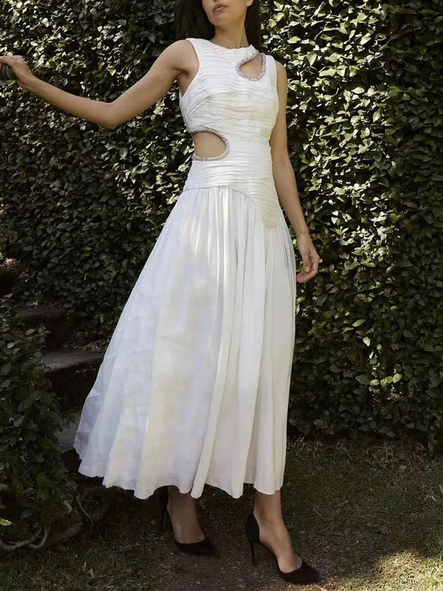 womens party dress elegant suspender irregular hollow out summer dresses printed embroidered aline swing bodycon maxi 240627