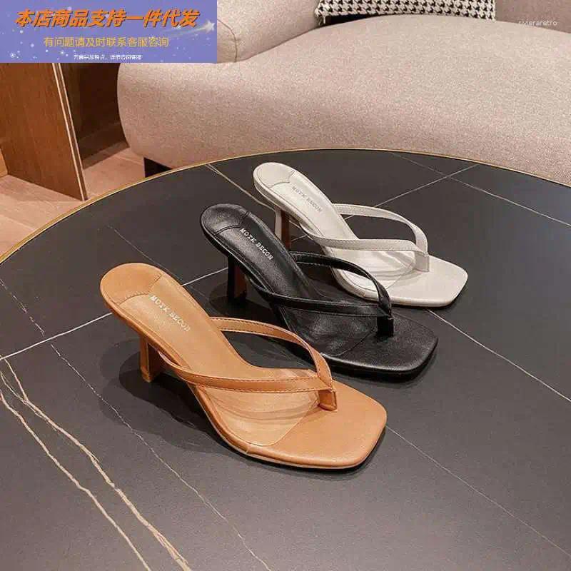 Slippers Comemore 2024 Women Slipper Summer Footwear Outdoor Sandals Ladies Women's Flip ps Thin High Heels Slides Elegant Shoes