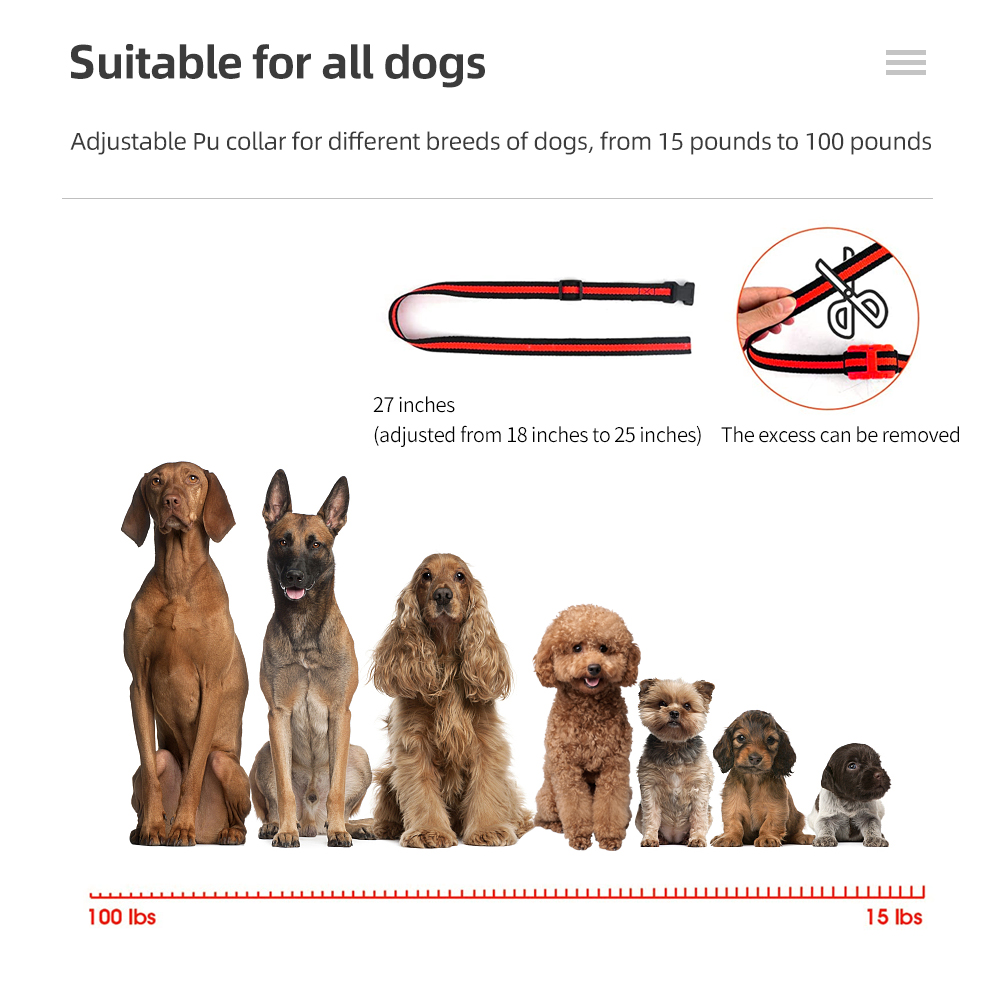New 500m Waterproof Dog Training Collar Pet Remote Control Rechargeable Shock sound Vibration Dog Collar Remote Controller