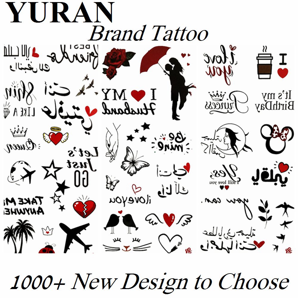 Small Inspired Words Fonts Temporary Tattoos Fake Sticker For Kids Children Waterproof Tattoo Body Art Arm Tatoos Paper Clavicle