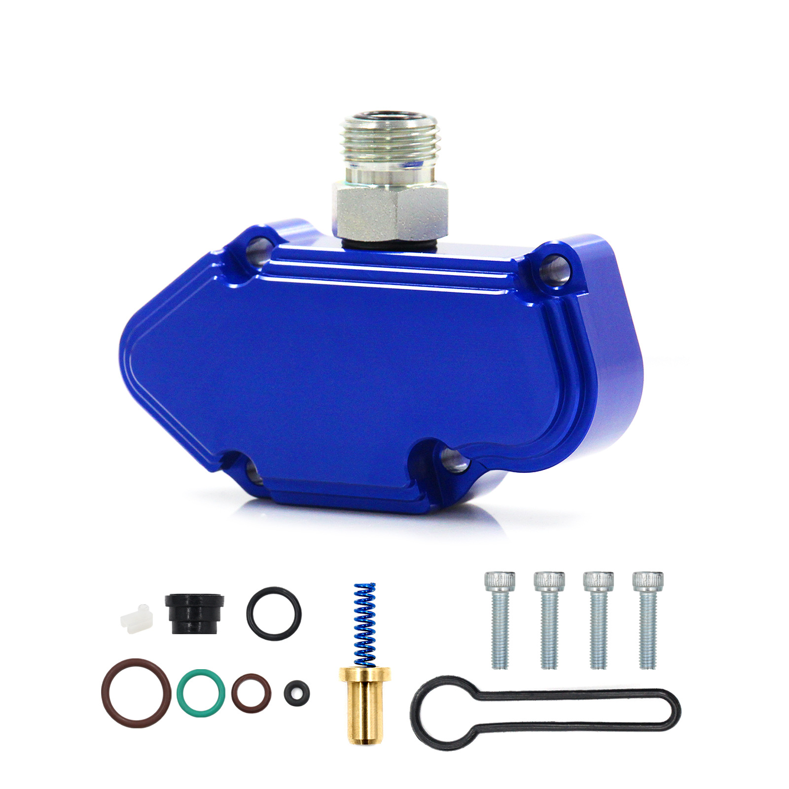 for Ford Blue Spring Kit with Billet Spring Housing Fuel Regulator Kit 2003-2007 6.0 Powerstroke Fast Install 3C3Z9T517AG