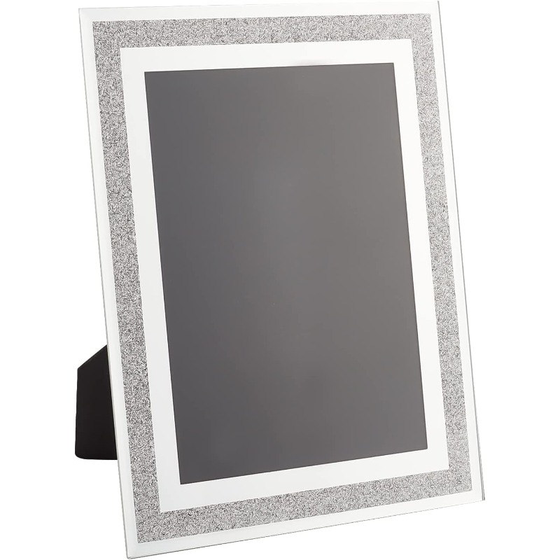 1pcs Glass Picture Glitter Silver Bling Crystal Poster Crushed Diamond Photo Frame Moulding 9 Inch Wide H260306