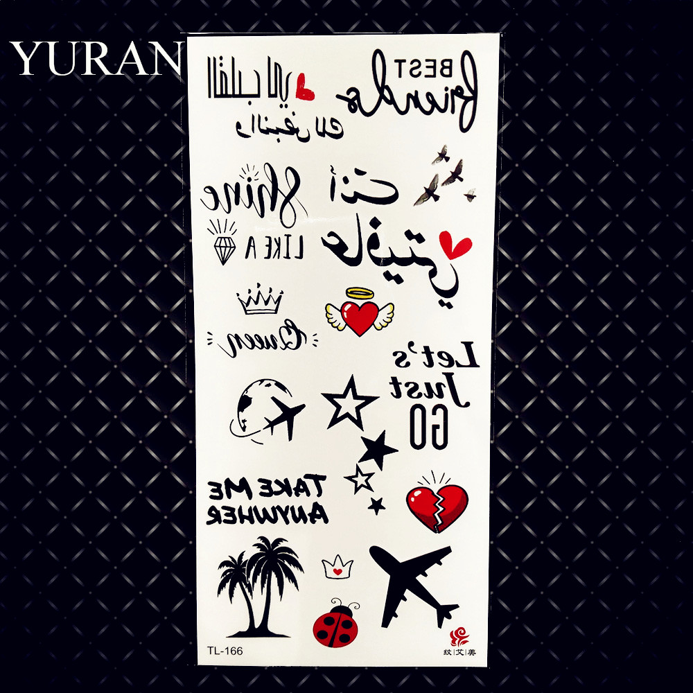 Small Inspired Words Fonts Temporary Tattoos Fake Sticker For Kids Children Waterproof Tattoo Body Art Arm Tatoos Paper Clavicle