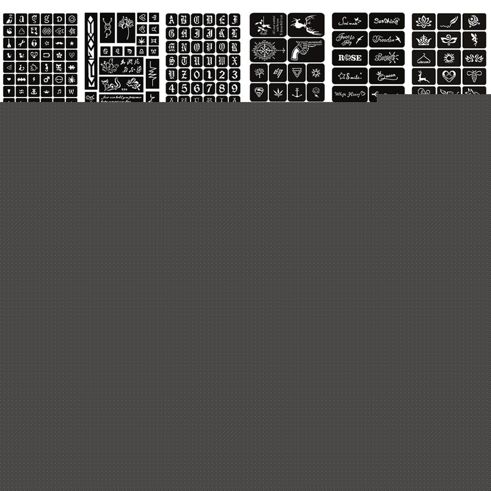 Temporary Tattoo Kit Semi-Permanent Tattoo Set with 171 pcs Free Tattoo Stencils Full Kit 4 Bottles (Black Red Brown)