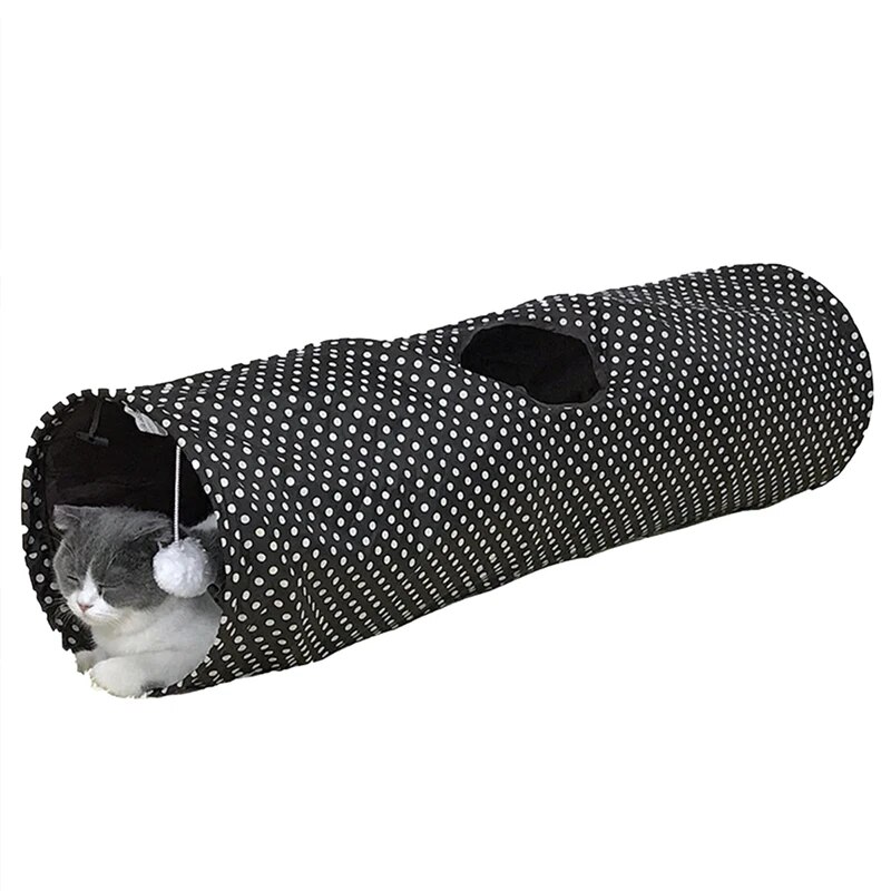 Pet Cat Tunnel Toy Collapsible Tube Toy Play Indoor Outdoor Kitty Puppy Toys with Ball for Puzzle Exercising Hiding Training