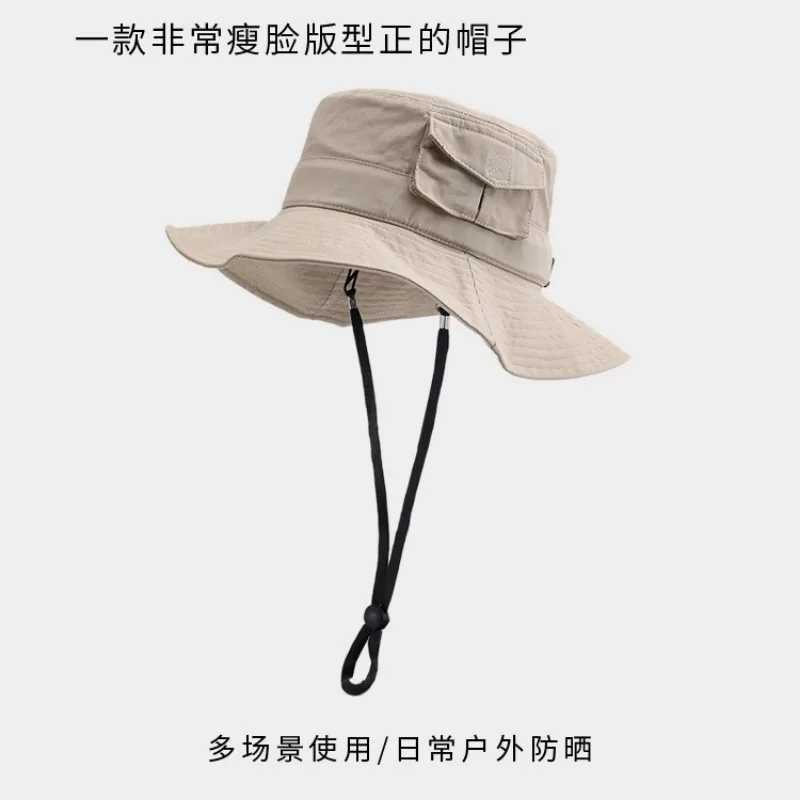 Wide Brim Hats Bucket Hats Women Spring Summer Outdoor Bucket Hat Sunscreen UV Protection with Pocket Summer Breathable Men Fishing Mountaineering Hat