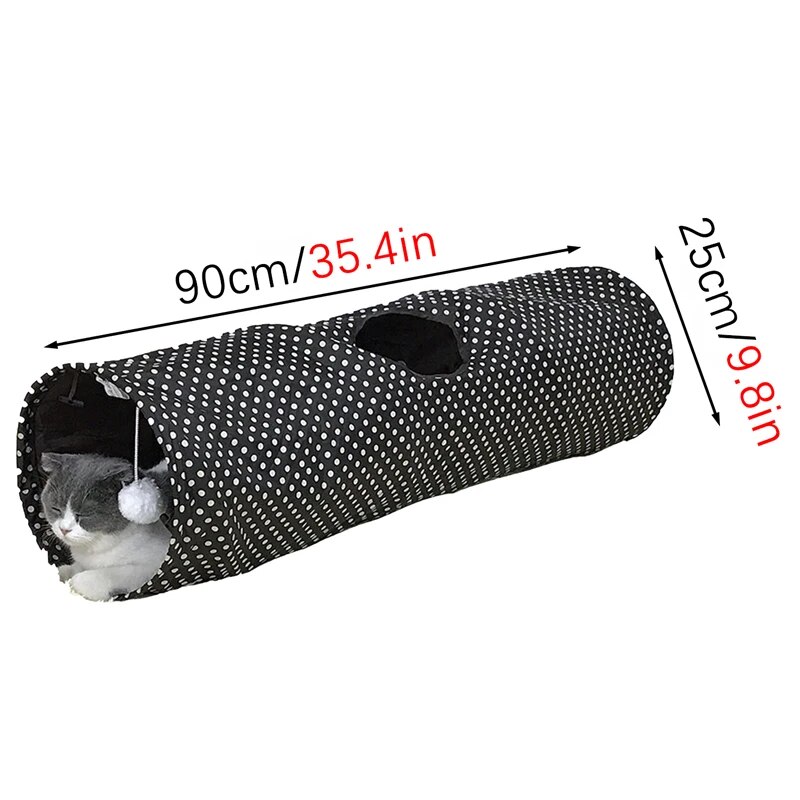 Pet Cat Tunnel Toy Collapsible Tube Toy Play Indoor Outdoor Kitty Puppy Toys with Ball for Puzzle Exercising Hiding Training