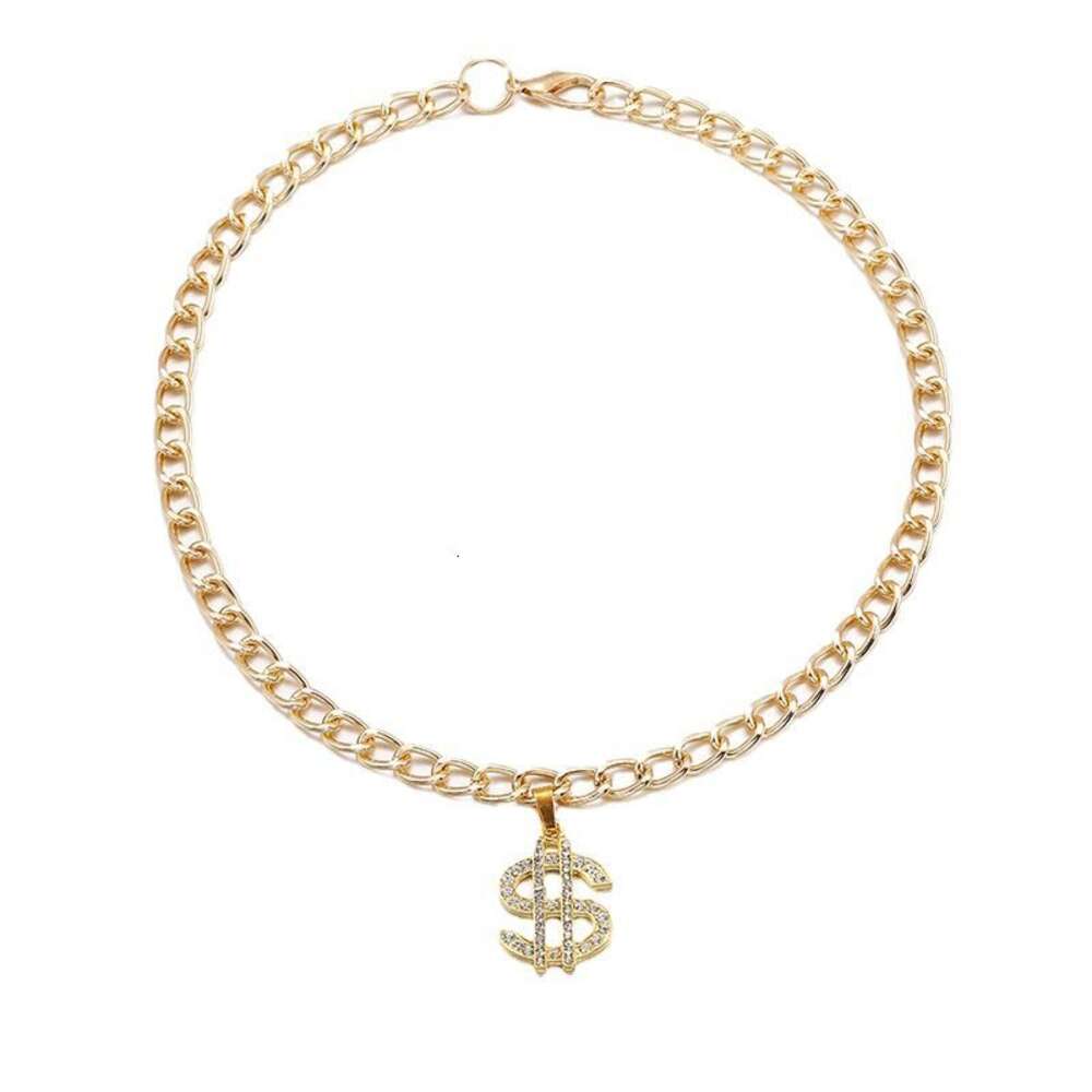 Dog Gold Chain US Dollar Water Alloy Pendant Necklace Trendy Pet Jewelry Hanging Chain Pet Supplies